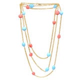 Spectacular Chanel Poured Glass And Gold Gilt Chain