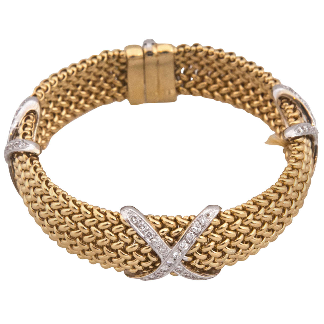 Diamond Gold Mesh Bracelet