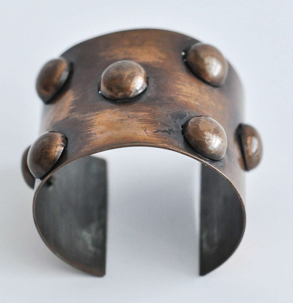 1950s Rebajes Geometric Copper Cuff In Good Condition For Sale In Winnetka, IL