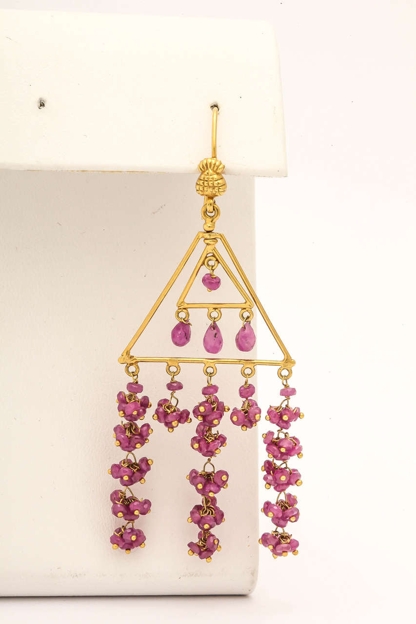 ruby beads earrings