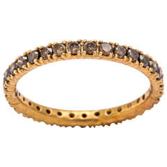 Brown Diamond Gold Eternity Band Ring