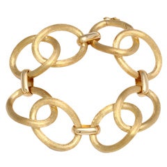 Elegant Brushed Gold Chain Link Bracelet