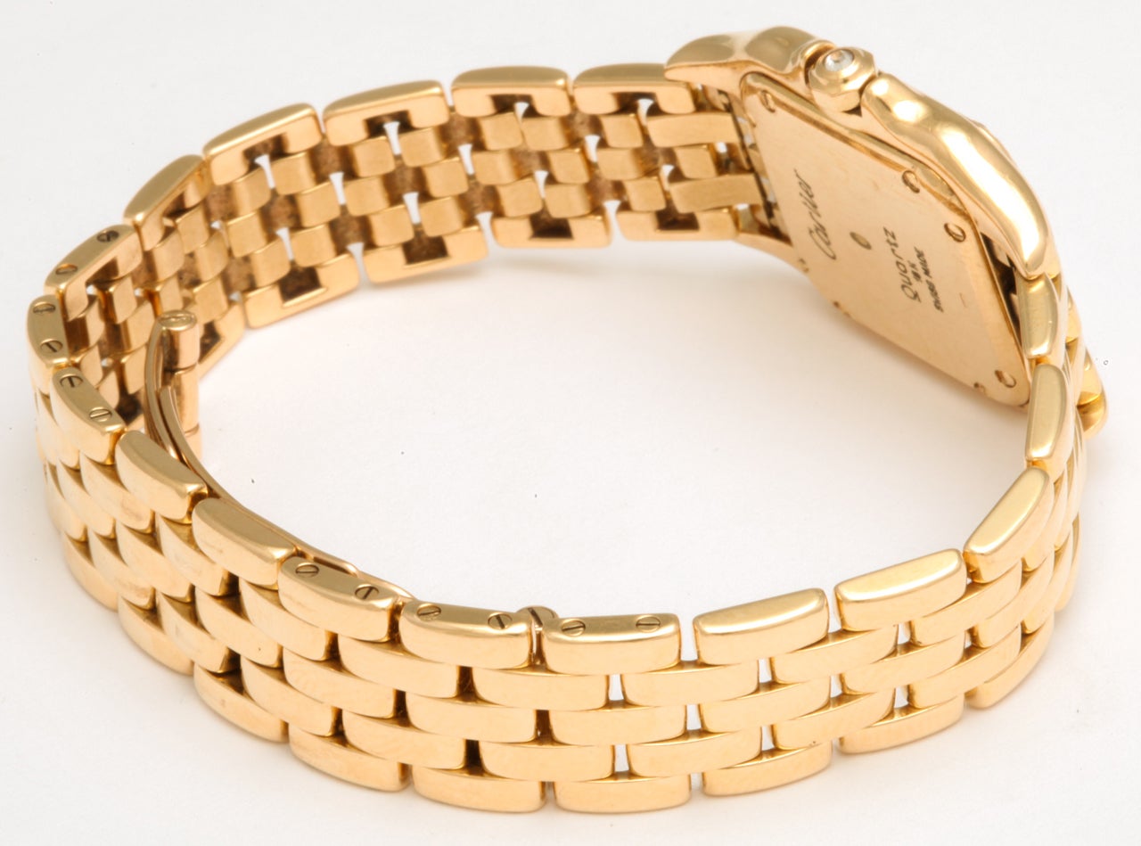 Cartier Lady's Yellow Gold and Diamond Panthere Wristwatch For Sale 1