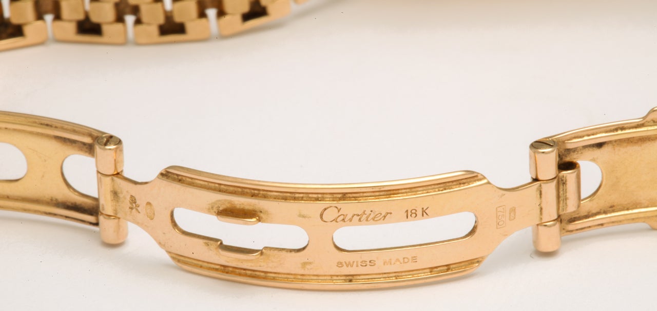 Cartier Lady's Yellow Gold and Diamond Panthere Wristwatch For Sale 3