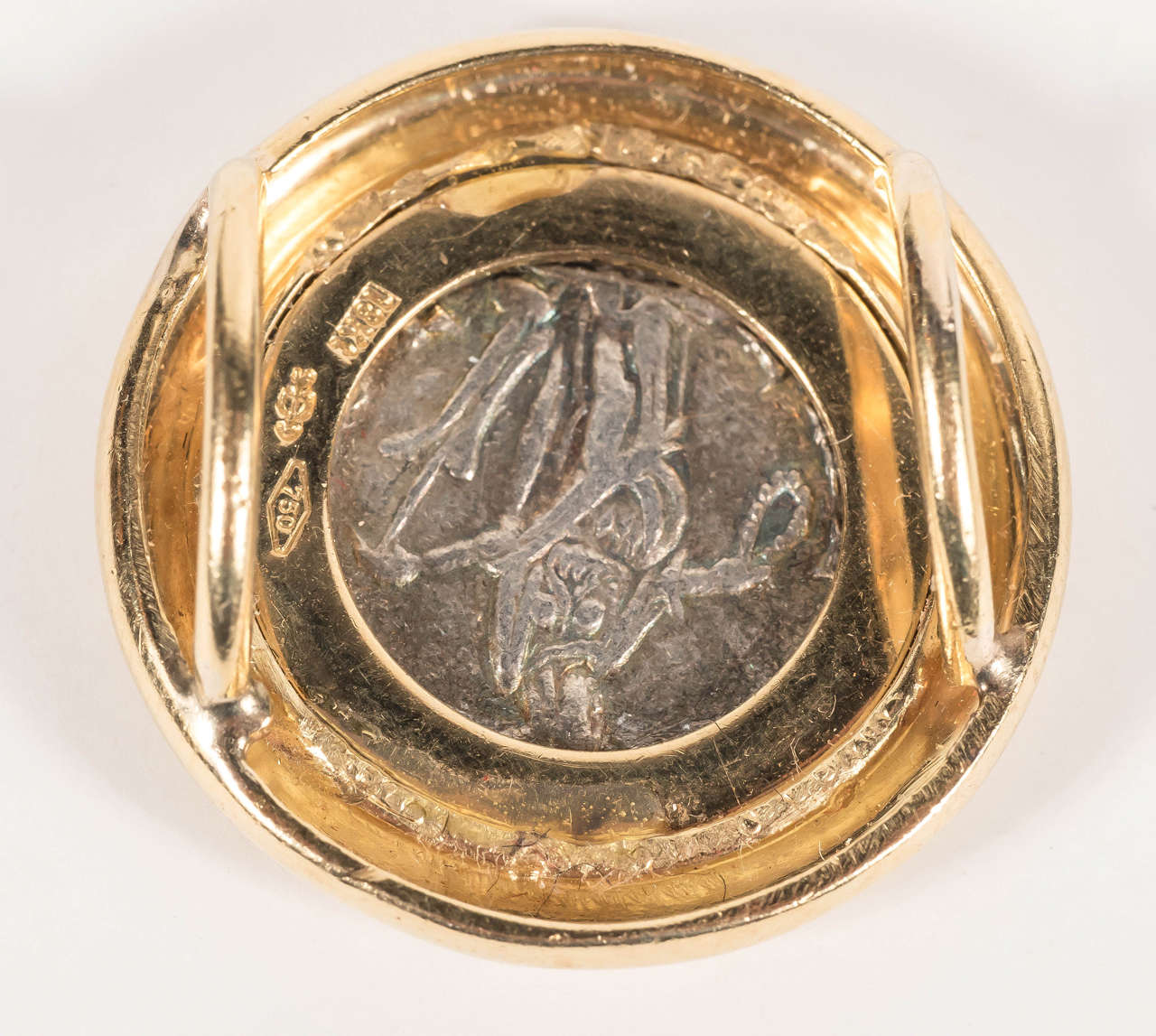 Women's Ancient Antique Roman Figurative Coin Slide Pendant in 18kt gold