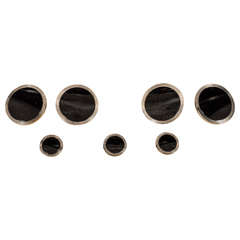 Elegant Art Deco Onyx Gold Cufflink and Stud Set 3