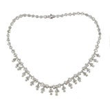 Platinum and Diamond Pearl Shaped Diamond Necklace