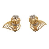 Mauboussin Diamond and Gold “Flower” Clip Earring