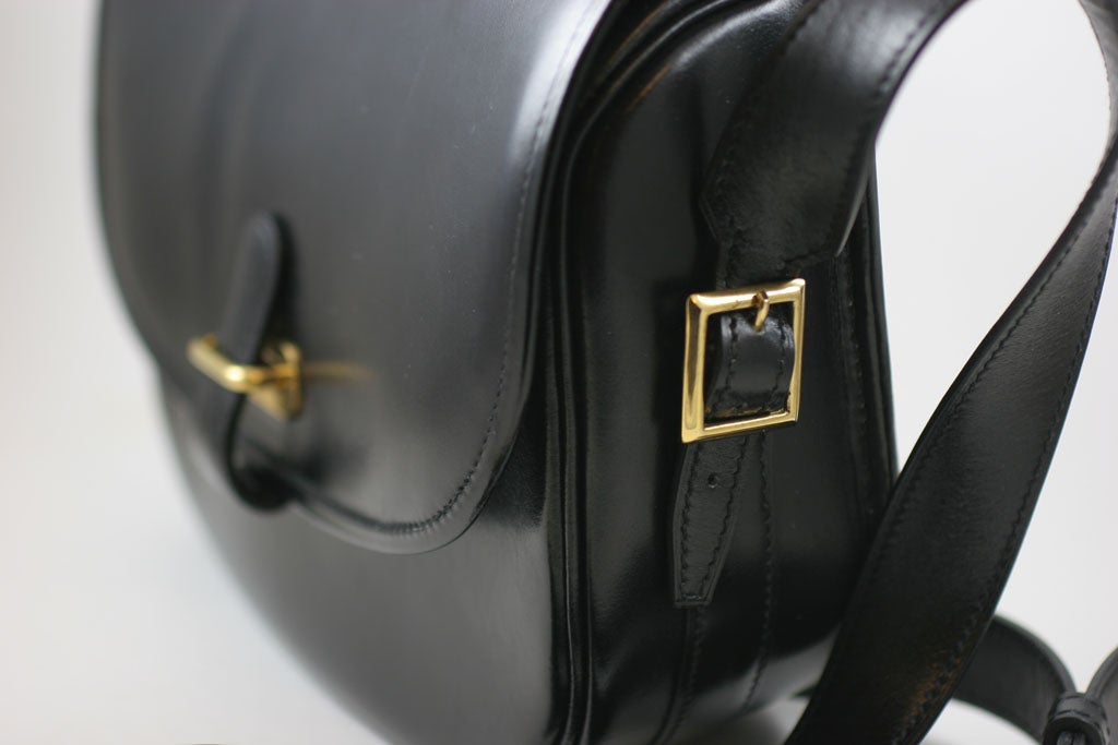 J.P. Renard Navy Leather Shoulder Saddlebag Style 2
