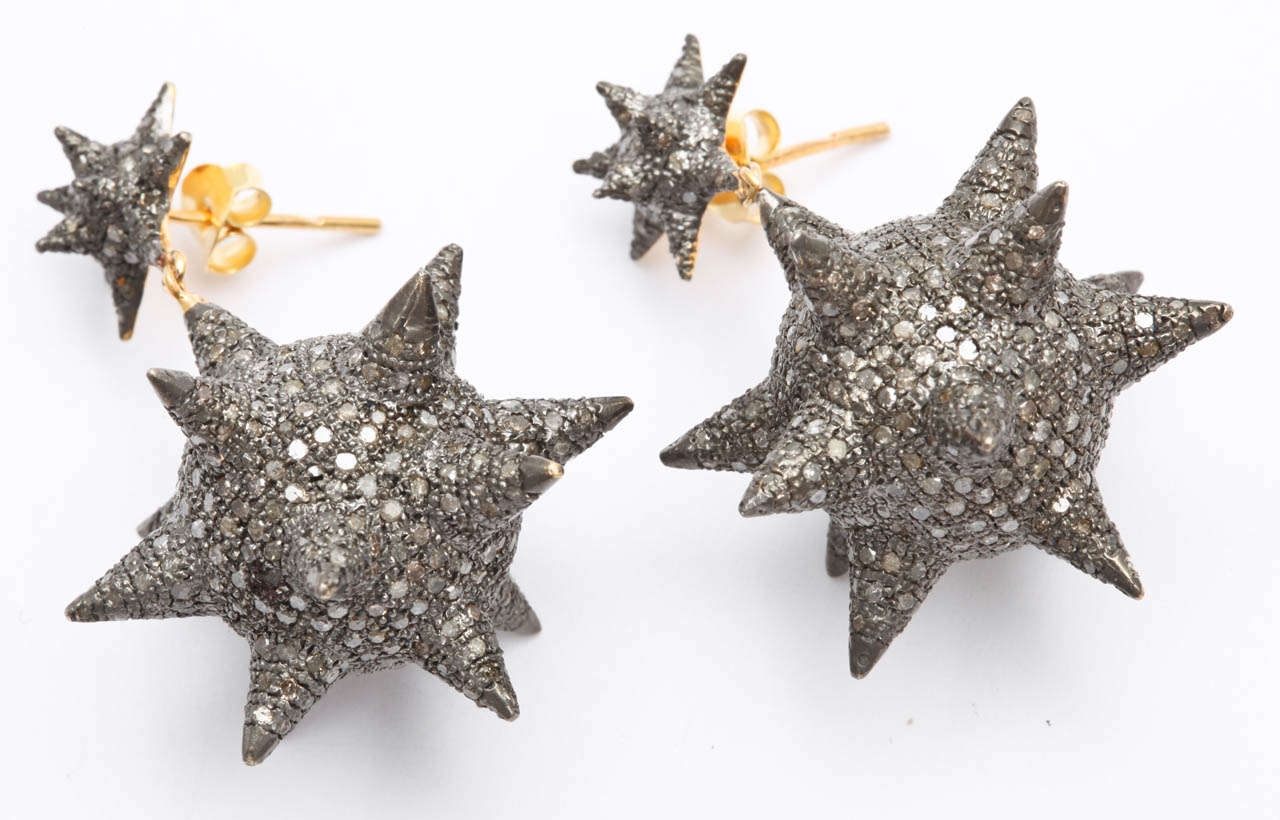 Super Star Diamond Silver Earrings
