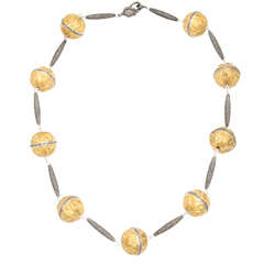 Silver Diamond Gold Starfish Globe Necklace