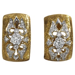 Diamond Gold Huggie Hoop Earrings