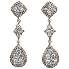 Classic Diamond Gold Drop Earrings