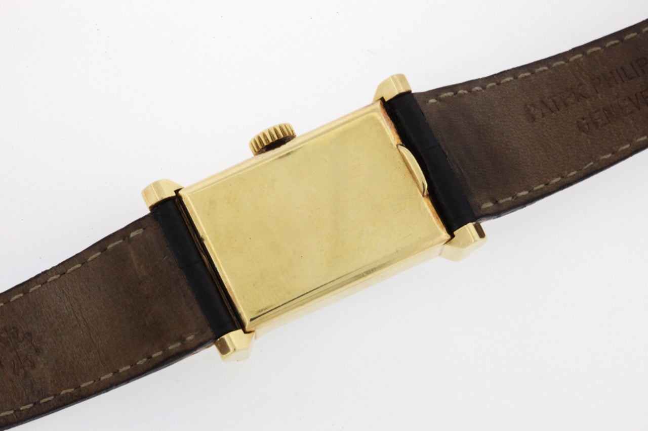 Patek Philippe Rare Yellow Gold Rectangular Wristwatch Ref 2404 3