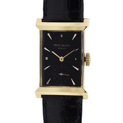 Patek Philippe Rare Yellow Gold Rectangular Wristwatch Ref 2404 7