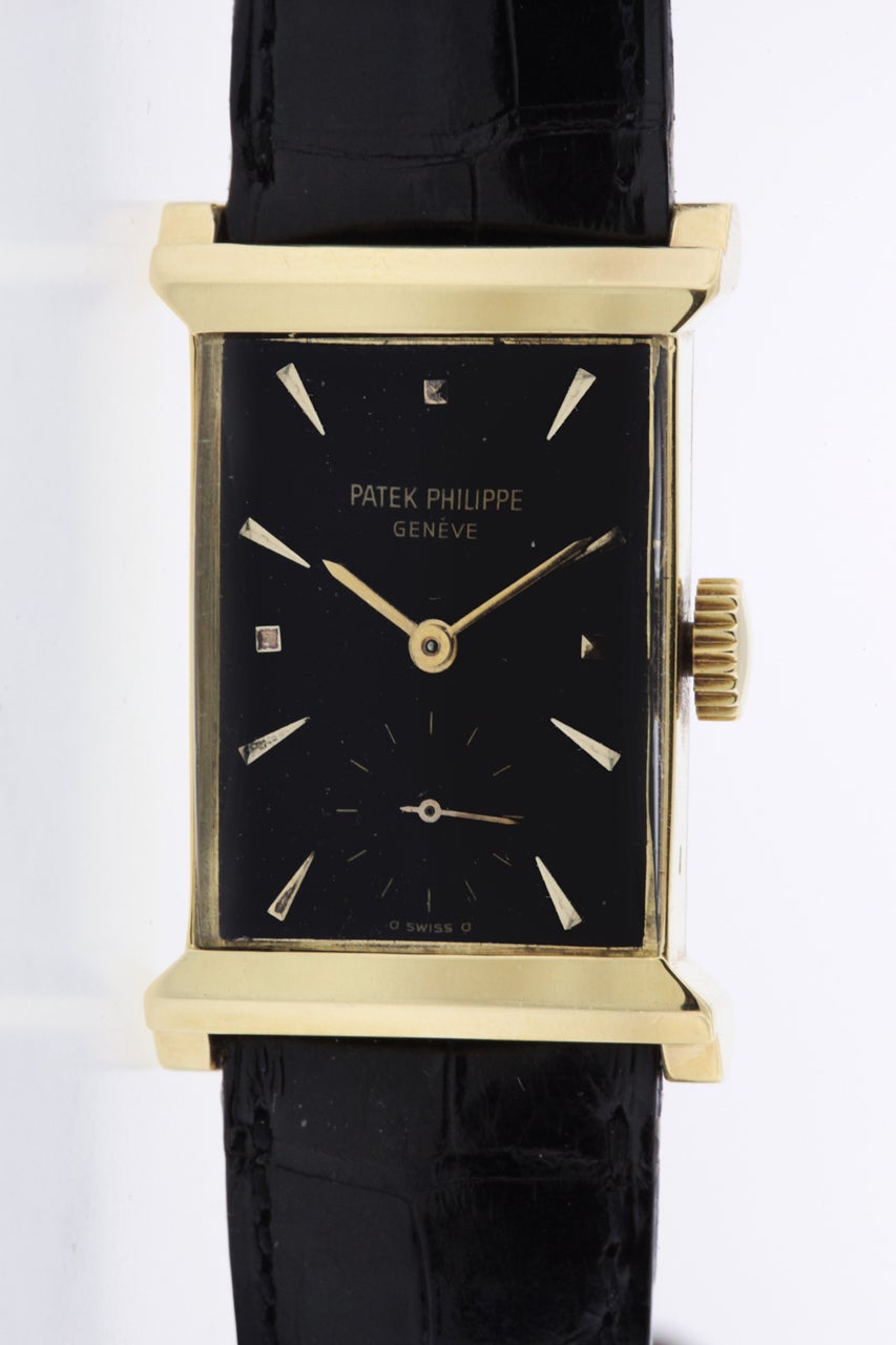 Patek Philippe Rare Yellow Gold Rectangular Wristwatch Ref 2404 For ...