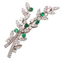 Tiffany & Co. Emerald & Diamond  Pin