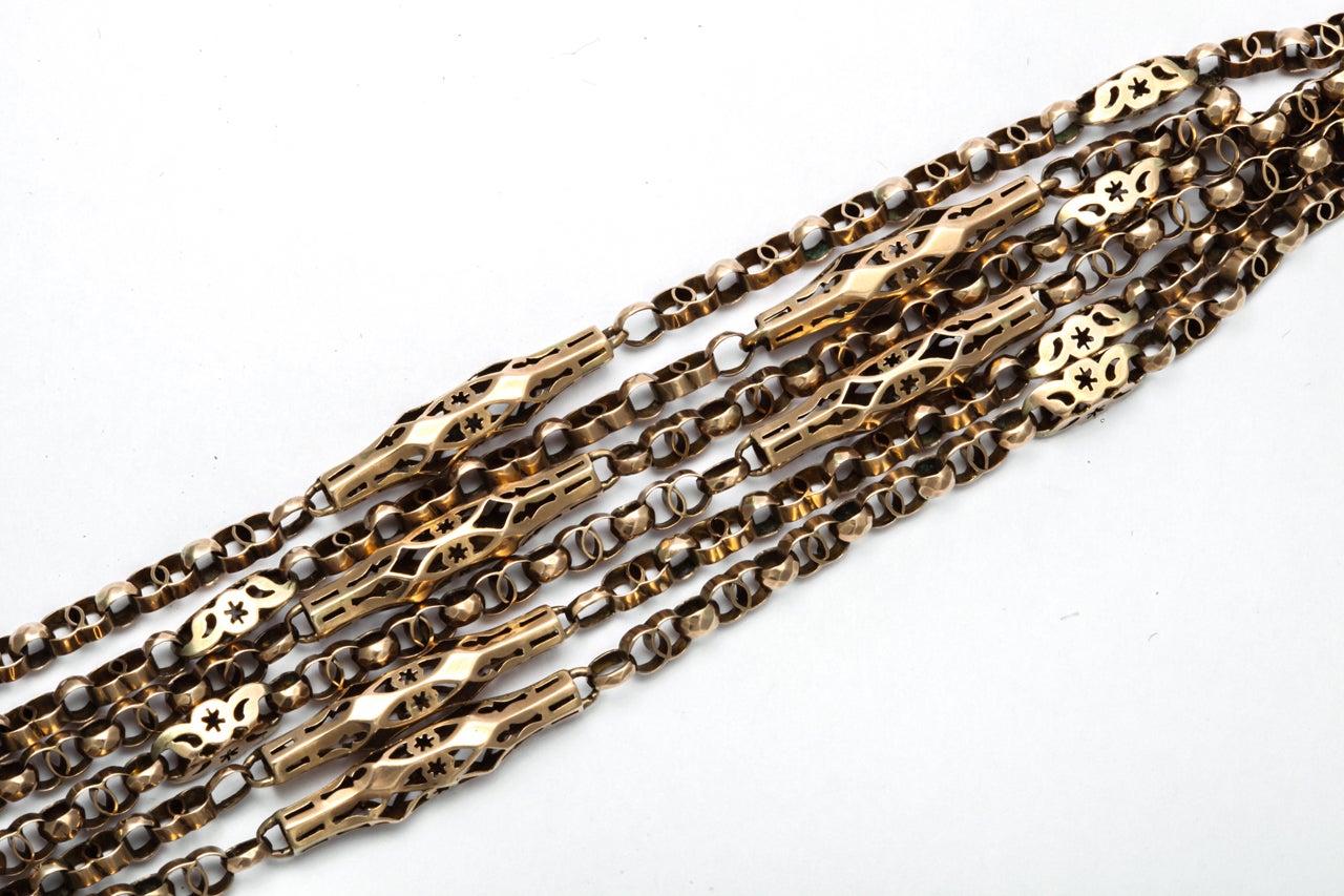 Women's A Long and Lovely Victorian Gold Guard Chain