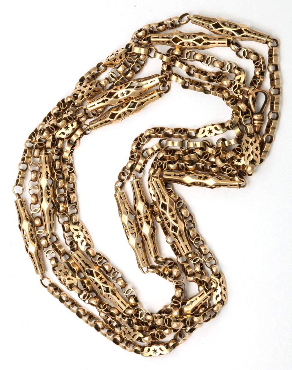 A Long and Lovely Victorian Gold Guard Chain 2