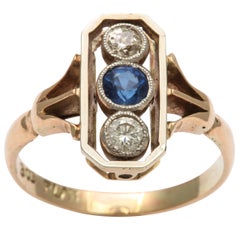 Alluring Platinum Set Sapphire and Diamond Pinky Ring