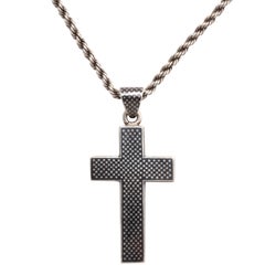 Victorian Niello Cross on a Rope Chains