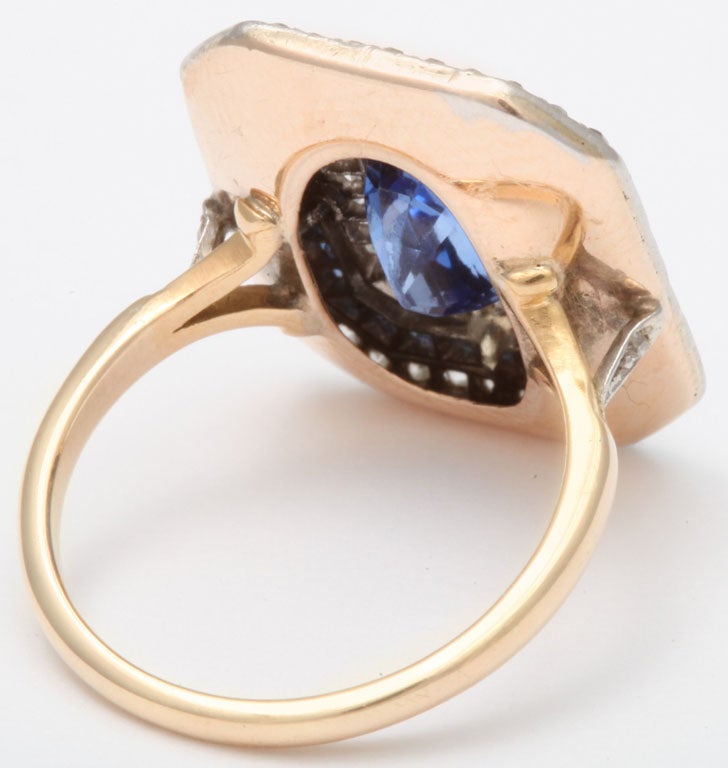 Sapphire Diamond Cluster Ring 1