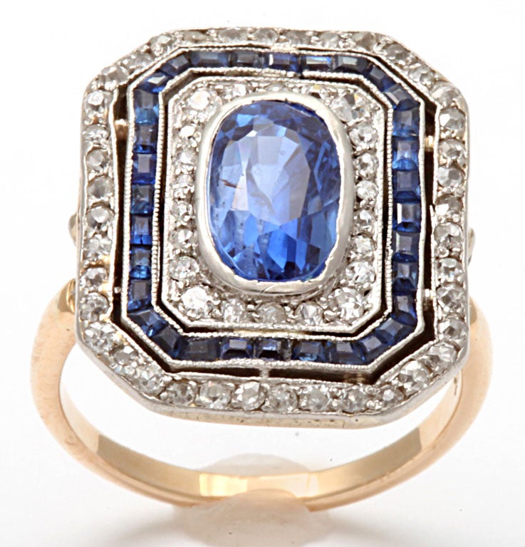 Sapphire Diamond Cluster Ring 2