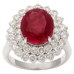 Burma  Natural Ruby Diamond Ring