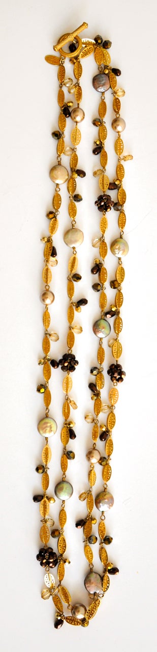 Women's Beaded Necklace with Pearls by Miriam Haskell