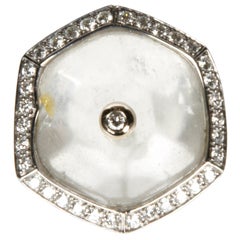 Antique Rock Crystal And Diamond Ring