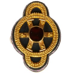 Ring With Roman Gold And Garnet Motive