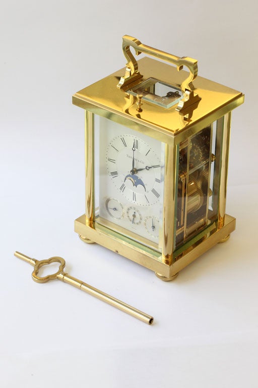 Tiffany and Co Triple Date Calendar Moonphase Carriage Clock For Sale at 1stDibs tiffany Tiffany and Co Triple Date Calendar Moonphase Carriage Clock For Sale at 1stDibs tiffany