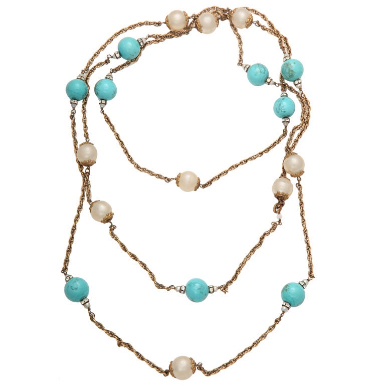 Vintage Chanel turquoise necklace
