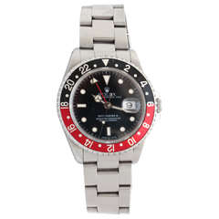 Retro Rolex Stainless Steel GMT-Master II "Cherry Coke" Wristwatch