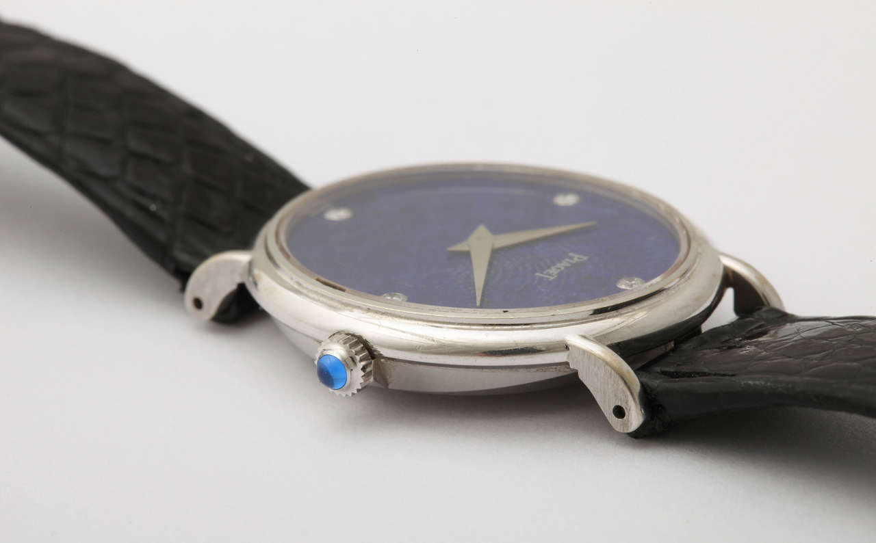 Piaget White Gold diamond Lapis Dial Mechanical movement Wristwatch 2