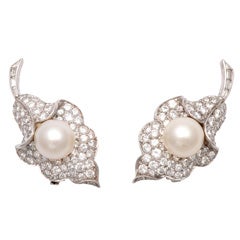 Platinum Diamond Orchid Earrings
