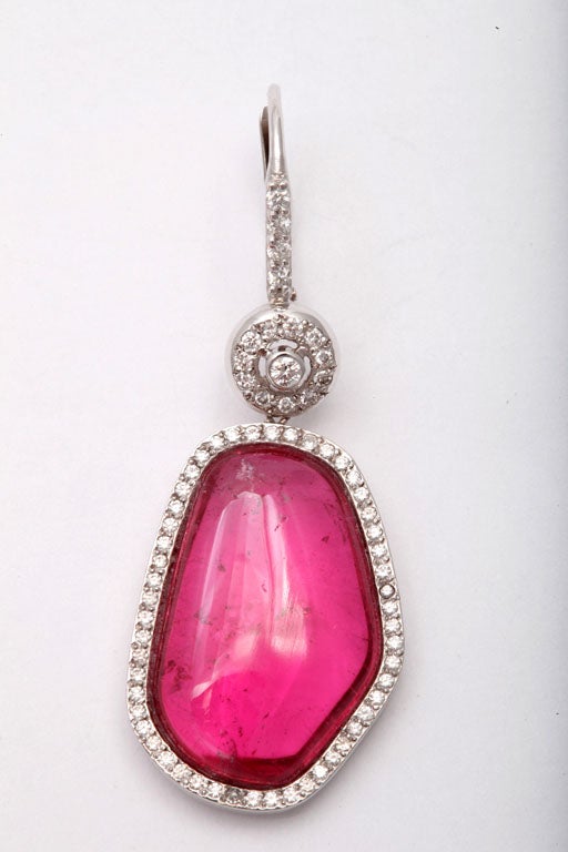 Pink Tourmaline Asymetrical Earrings For Sale 1
