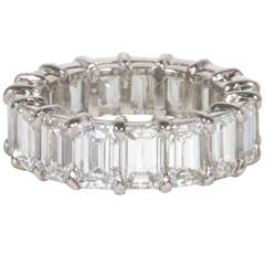 10 Carat Emerald Cut Eternity Band set in Platinum 2
