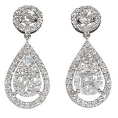 Elegant Illusion Diamond Dangle Earrings 1