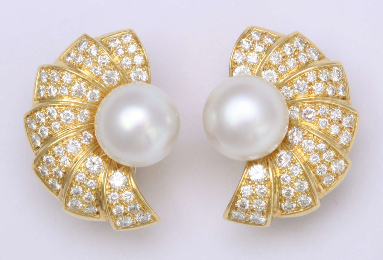 South Sea Pearl Diamond Earrings