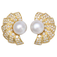 South Sea Pearl Diamond Earrings