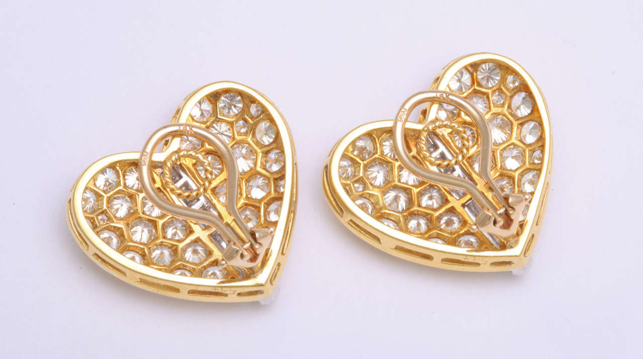 Diamond Heart Earrings For Sale 1