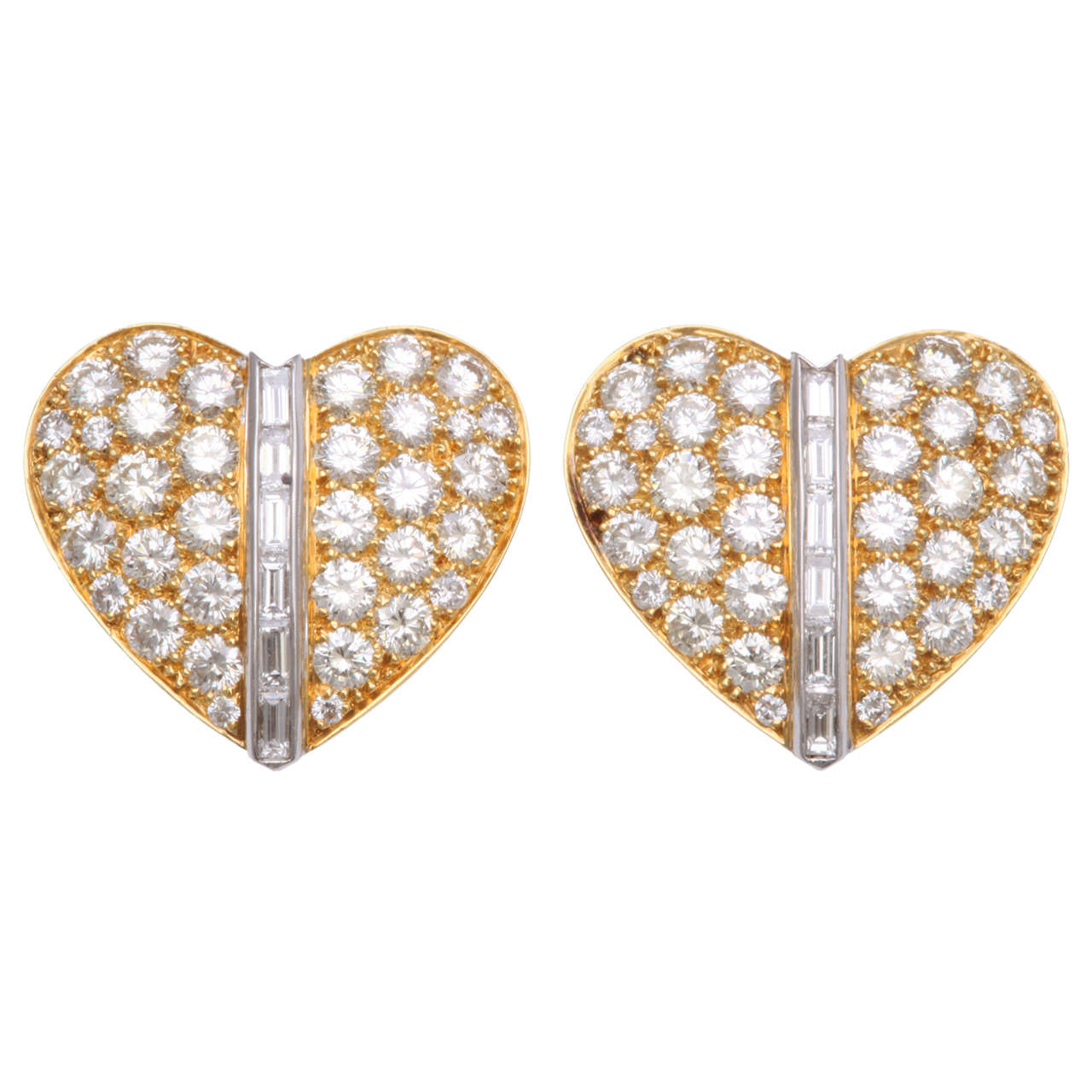 Diamond Heart Earrings For Sale