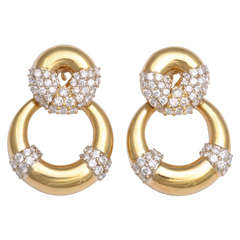 Diamond Door Knocker Earrings