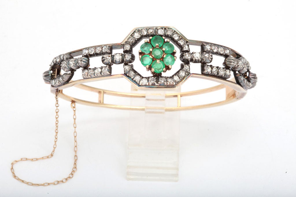 Emerald & Diamond Bangle Bracelet