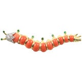 Vintage Coral Caterpillar Hairclip