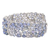 Multicolor sapphire and diamond bracelet