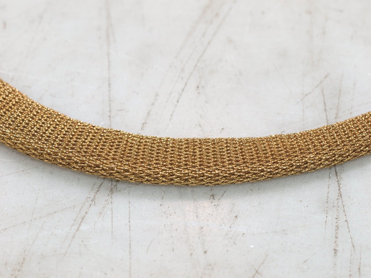 Gold Mesh and Diamond Necklace 2