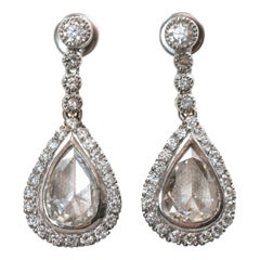 Antique Rose Cut Diamond Earrings 2
