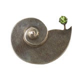 Vintage Sterling Silver and Citrine Snail Pin by John Fix